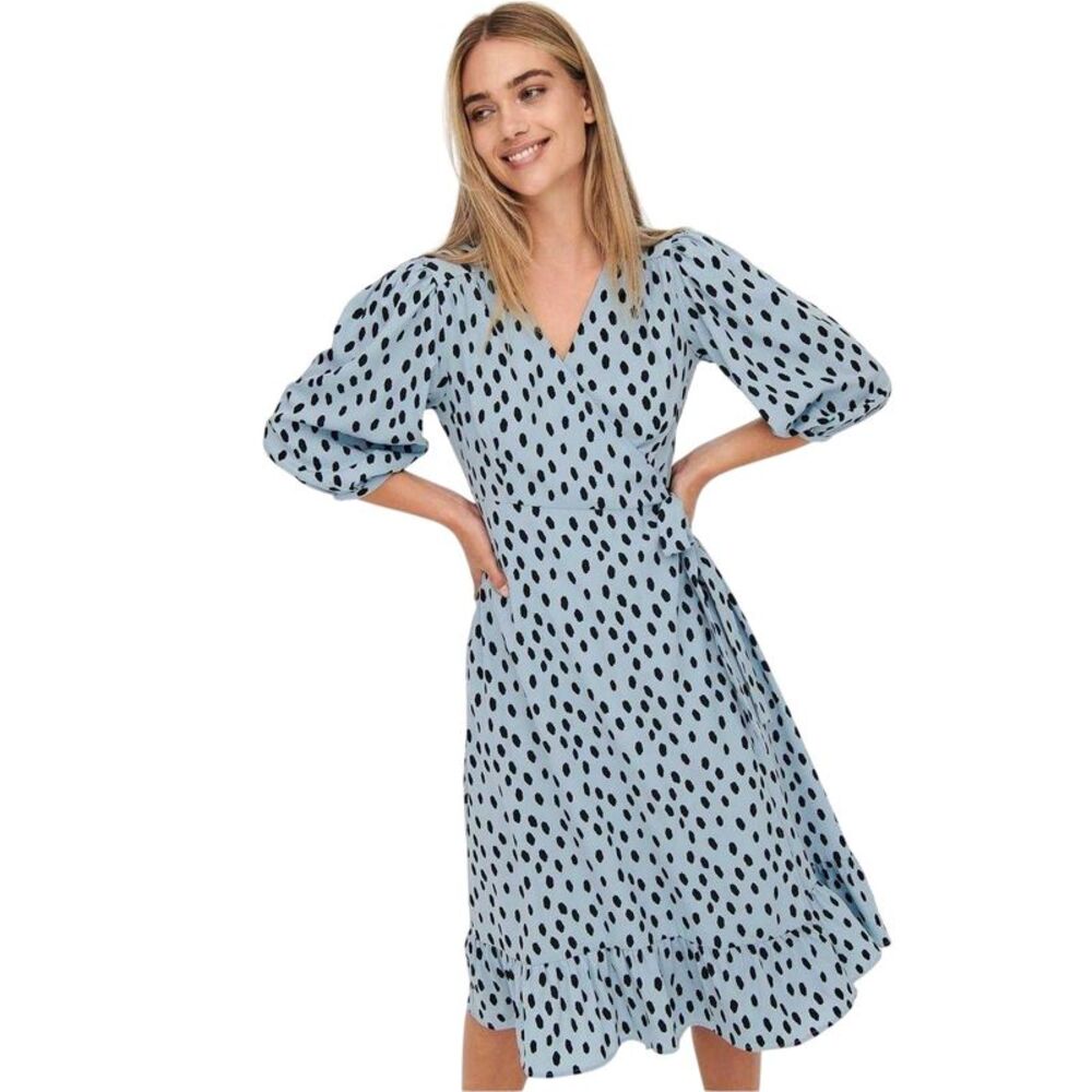 Only Womens/Ladies Regular Wrap Dress / Blue Fog